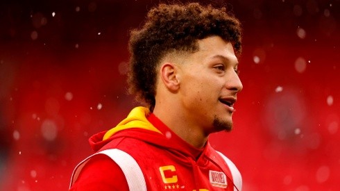 Patrick Mahomes of the Chiefs in 2023 at the game vs the Jaguars