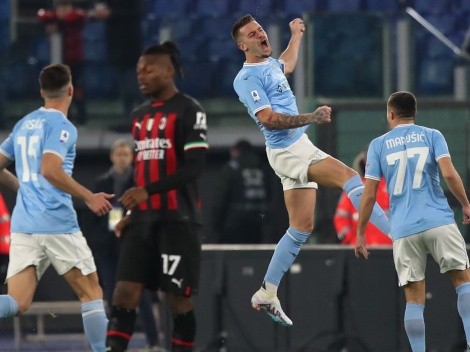 Milan tuvo una deslucida noche y fue goleado por Lazio que entró en el Top 3