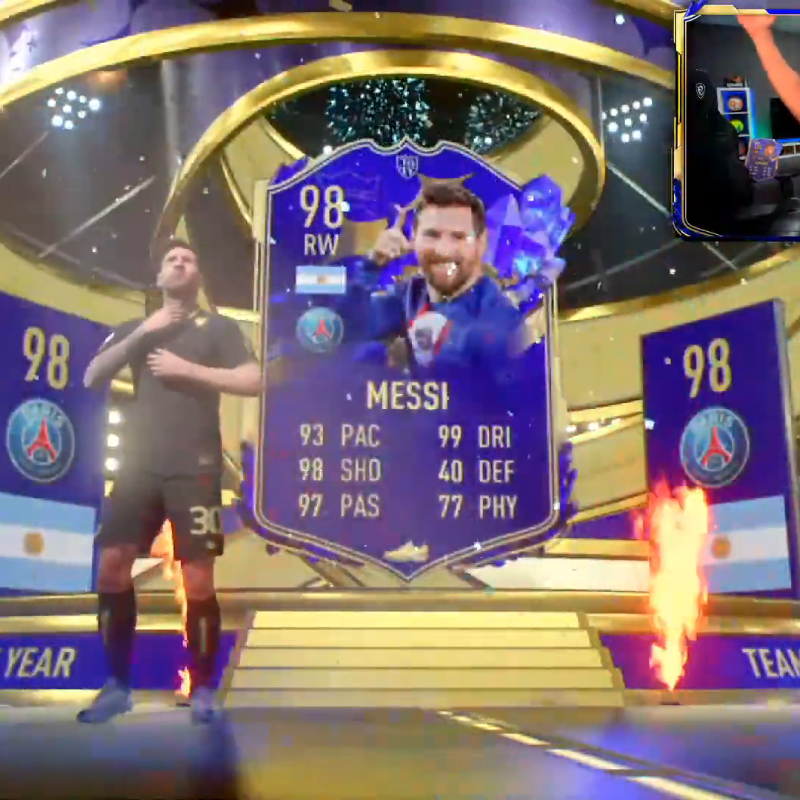 DjMariio consigue a Messi TOTY en FIFA 23, y esta es su reacción