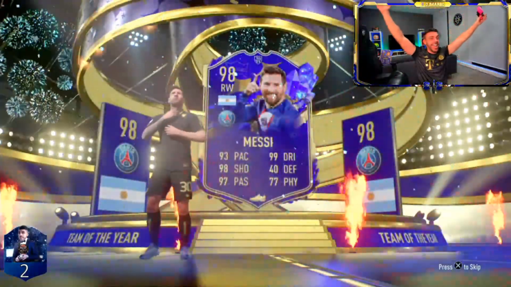 DjMariio consigue a Messi TOTY en FIFA 23, y esta es su reacción