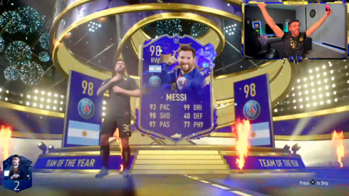 DjMariio consigue a Messi TOTY en FIFA 23, y esta es su reacción