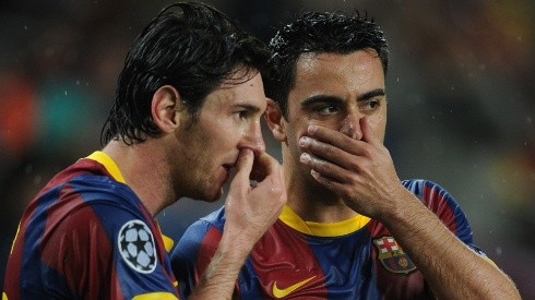Lionel Messi and Xavi Hernandez