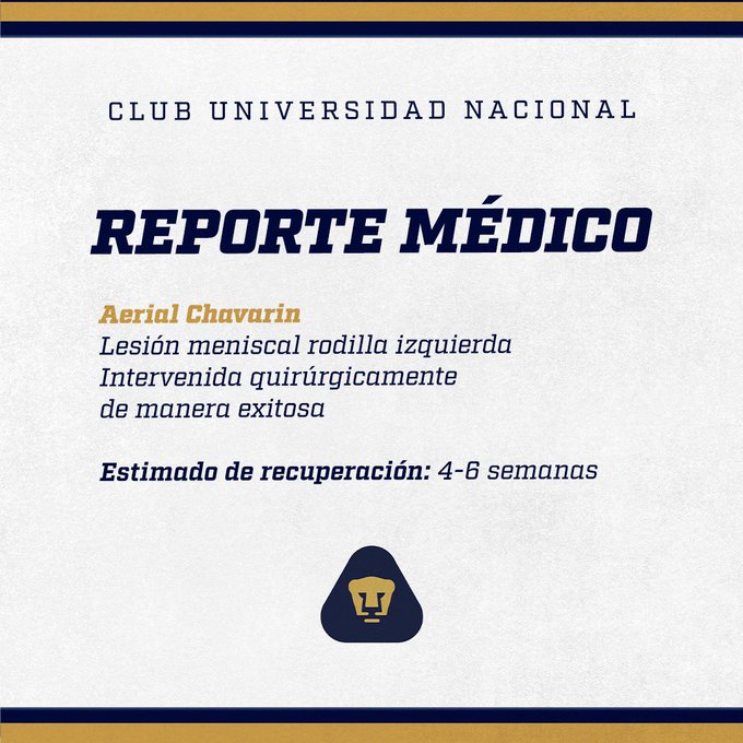 El comunicado de Pumas Femenil sobre la lesión de la futbolista de Pumas (@PumasMXFemenil)