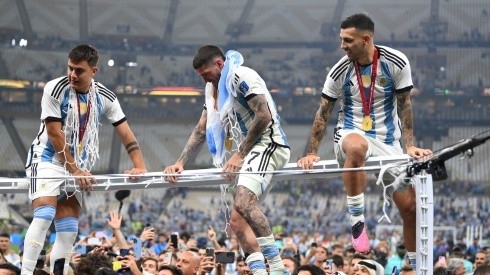 Argentine players celebrating the World Cup win.
