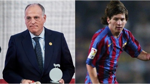 Javier Tebas and Lionel Messi