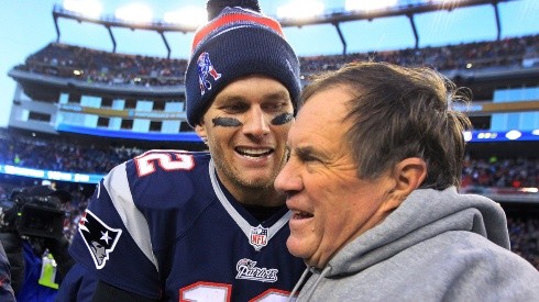 Tom Brady with Bill Belichick.