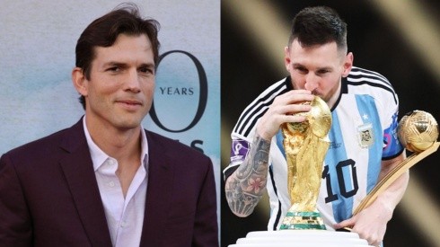 Ashton Kutcher, otra estrella de Hollywood que demostró su fanatismo por Argentina y Messi.
