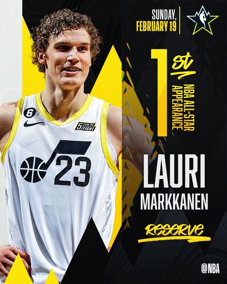 Lauri Markkanen, de Utah Jazz, por primera vez en el Juego de las Estrellas (NBA)