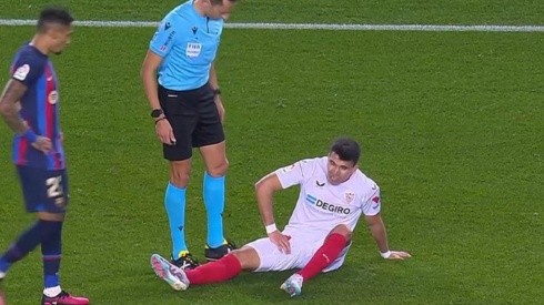 El momento de la lesión de Marcos Acuña.