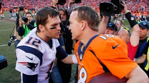 Tom Brady (left, New England Patriots), Peyton Manning (right, Denver Broncos) - NFL 2013