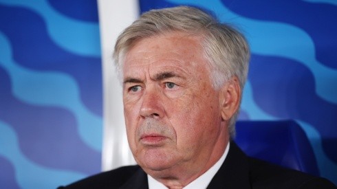 Carlo Ancelotti with Real Madrid at the UEFA Super Cup Final 2022