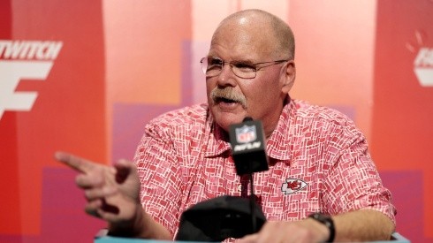 Andy Reid head coach of the Kansas City Chiefs on Opening Night of Super Bowl LVII