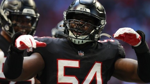 Oluokon during his time with the Falcons