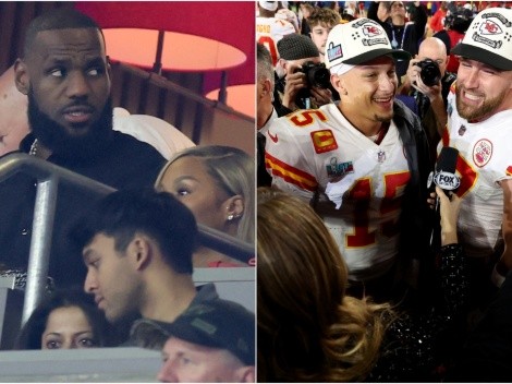 LeBron celebra título de Chiefs en Super Bowl 2023 felicitando a una de sus figuras