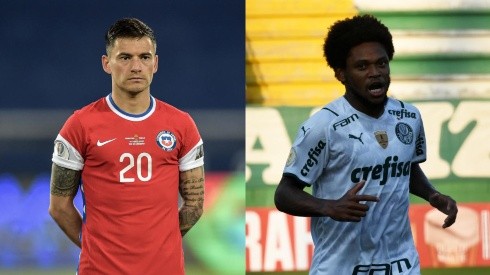 Fotos: Thiago Ribeiro/AGIF e Renato Padilha/AGIF - Aránguiz e Luiz Adriano: jogadores estão na mira do Inter