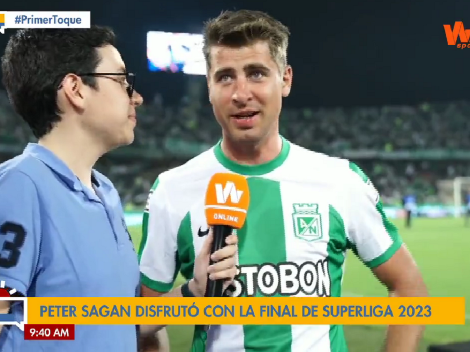 Hincha de lujo: Sagan estuvo en el Atanasio y celebró la Superliga de Nacional
