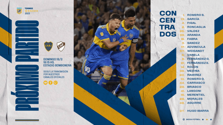 Los convocados de Boca, sin Payero.