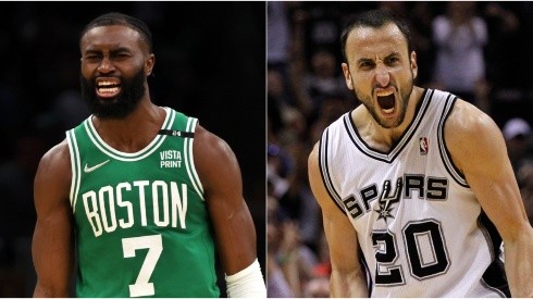 Jaylen Brown y Manu Ginóbili.