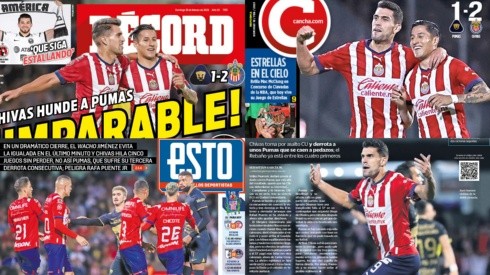 Las portadas de los principales diarios deportivos nacionales coincidieron en el triunfo de Chivas