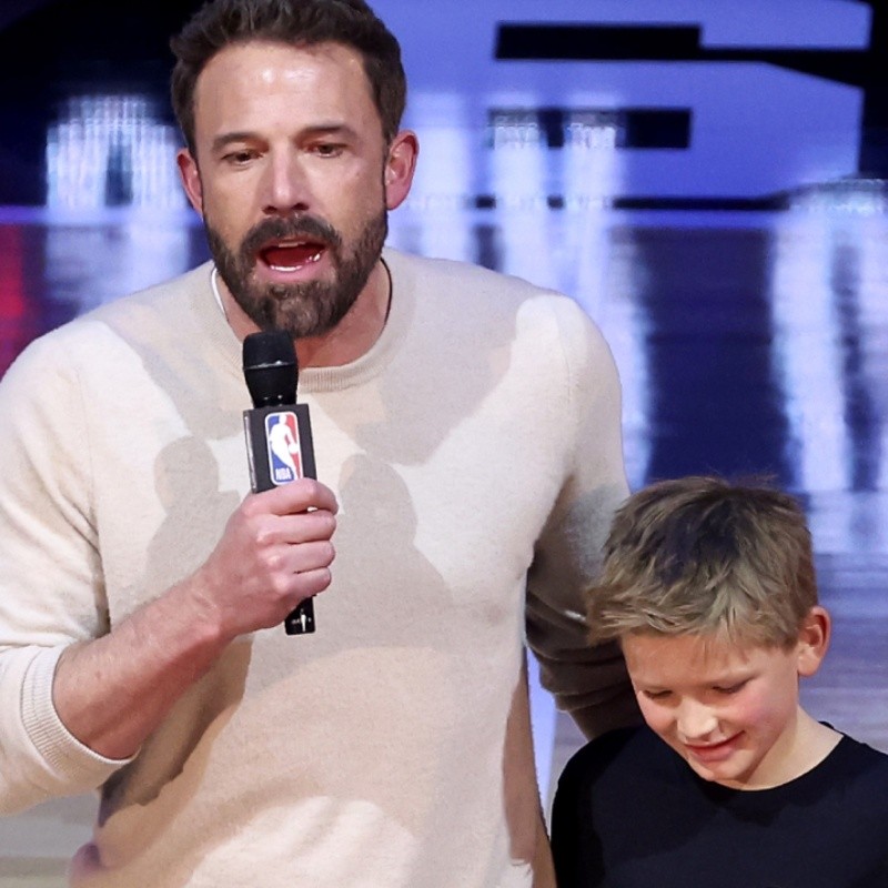 Ben Affleck and Son Samuel NBA All-Star Celebrity Game: Pic