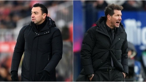Barcelona coach Xavi (left) and Atletico Madrid manager Diego Simeone.