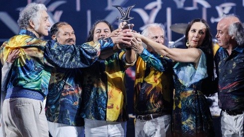 Los Jaivas con la Gaviota de Platino en el Festival de Viña 2023.