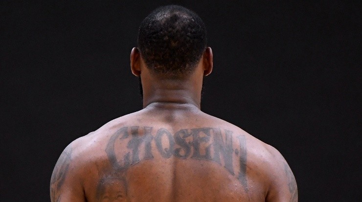 El tatuaje de LeBron James. (Harry How/Getty Images)