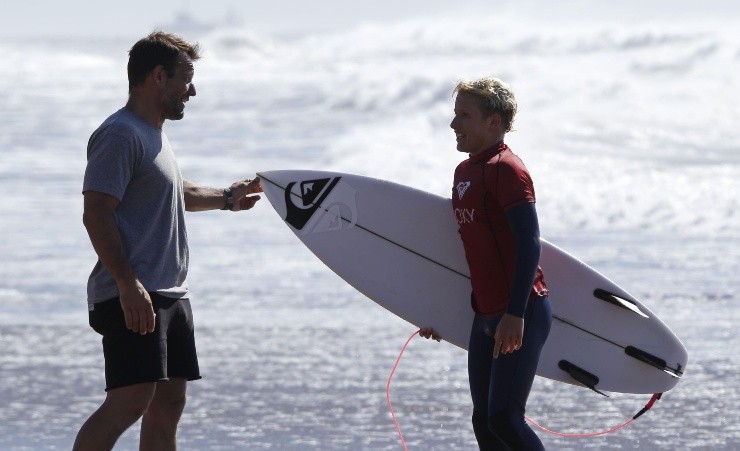 Martín y Thiago, padre e hijo, pero además coach y pupilo. Ambos dieron sus reflexiones (Juan Mariano Antunez)