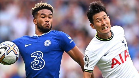 Reece James of Chelsea and Son Heung-Min of Tottenham