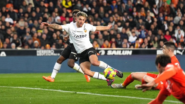 Momento del gol de Valencia.