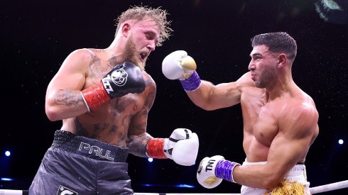 Jake Paul fighting against Tommy Fury in Saudi Arabia (2022)