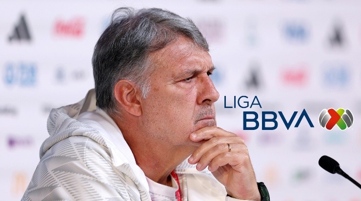 DOHA, QATAR - NOVEMBER 29: Gerardo Martino, Head Coach of Mexico, reacts during the Mexico Press Conference at the main Media Center on November 29, 2022 in Doha, Qatar. (Photo by Christopher Lee/Getty Images)-Not Released (NR) Images cannot be used in books or individually in the form of mobile alert services or downloads without prior approval from FIFA