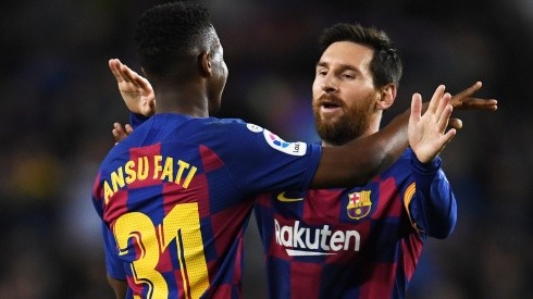 Ansu Fati and Lionel Messi
