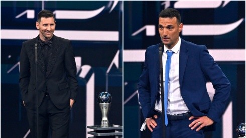 Foto: Aurelien Meunier/Getty Images - Messi e Scaloni foram premiados no The Best
