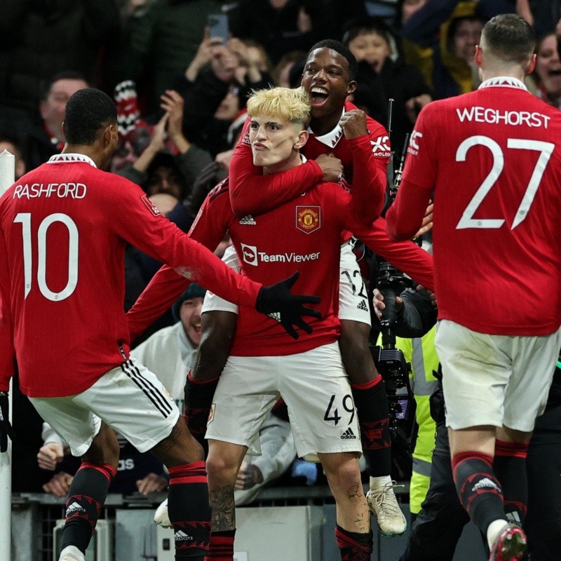 Manchester United, a cuartos de la FA Cup de la mano de Garnacho y Fred