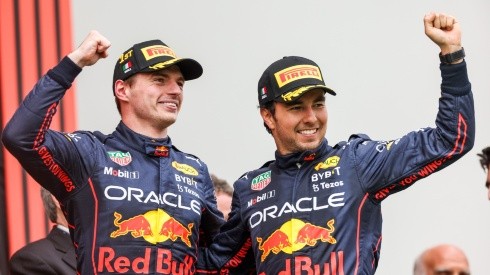 Sergio Perez and Max Verstappen with Red Bull