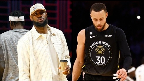 LeBron James y Stephen Curry en Warriors vs. Lakers