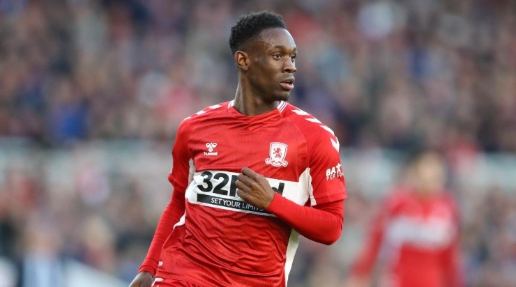 Folarin Balogun of Middlesbrough during the Emirates FA Cup Quarter Final match between Middlesbrough v Chelsea at Riverside Stadium on March 19, 2022 in Middlesbrough, England. (Photo by Marc Atkins/Getty Images)