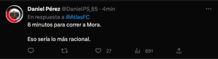 Publicaciones contra Benjamín Mora | Twitter