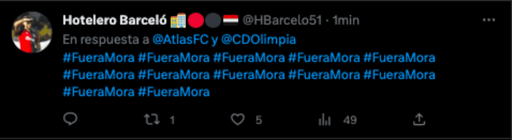 Publicaciones contra Benjamín Mora | Twitter