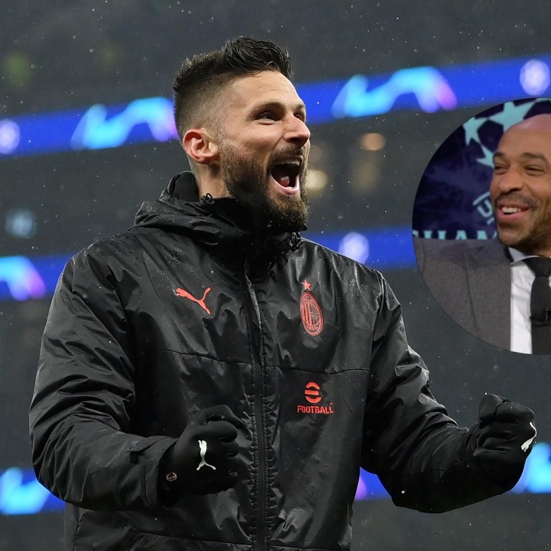 Los hinchas de Arsenal sonríen: el imperdible reencuentro entre Henry y Giroud tras el triunfo de AC Milan