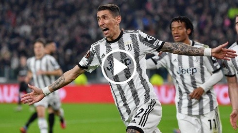 Di María en festejo de gol con Juventus.