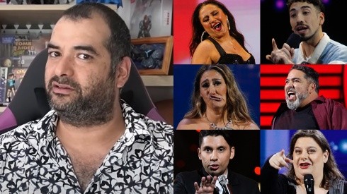 Cesarito, de Críticas QLS, y los seis humoristas del Festival de Viña 2023.