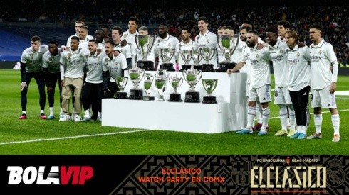 Real Madrid con sus trofeos 2023