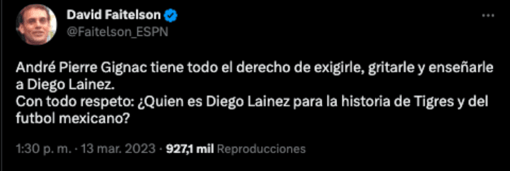 David Faitelson criticó a Diego Lainez | Twitter