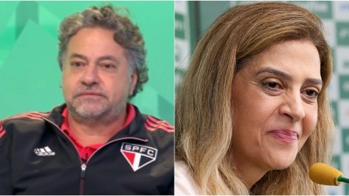 Casares and Leila Pereira - Photo: reproduction / YouTube and Fabio Menotti / SE Palmeiras