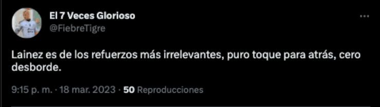Comentarios contra Diego Lainez | Twitter
