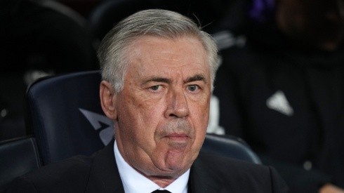 Carlo Ancelotti coach of Real Madrid in El Clasico against Barcelona at Camp Nou