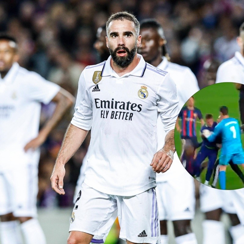 Clásico caliente: la pelea que no viste entre Carvajal y un jugador de Barcelona