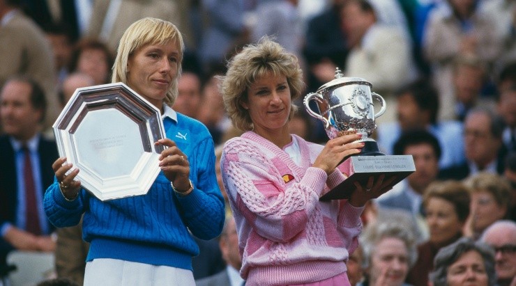 Chris Evert-Lloyd y Martina Navratilova, en Wimbledon (Getty)